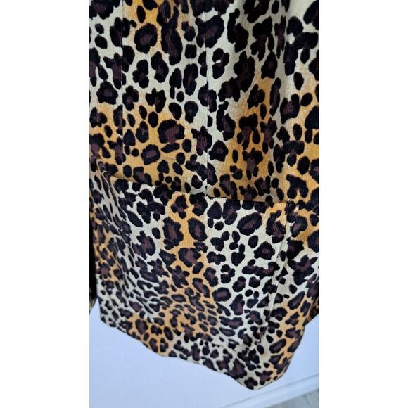 Larry Levine Leopard Corduroy Blazer Jacket 22W Womans Mobwife Corpcore Office - Picture 8 of 9